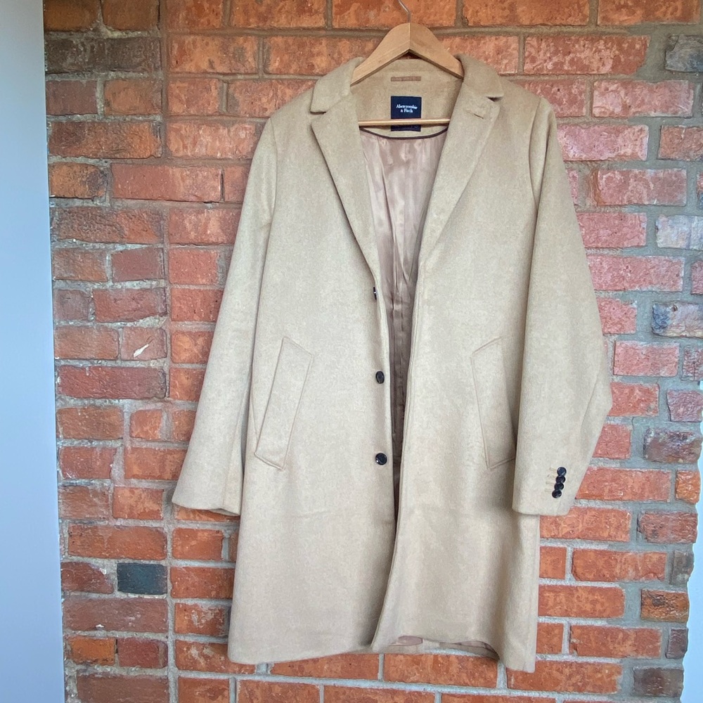 Abercrombie Camel Topcoat Size M